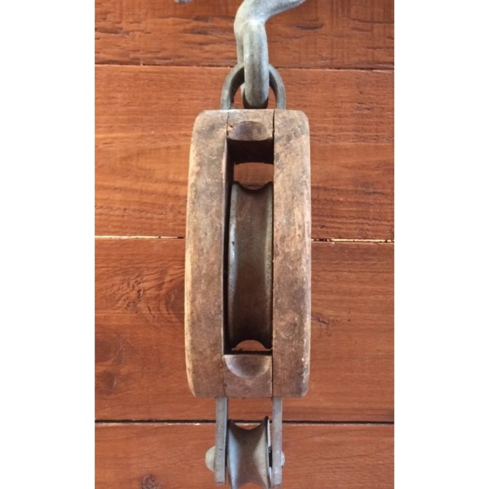 Vintage | Single Block Tack Pulley 17.5" Barn - Picture 4 of 5